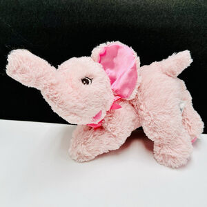 Garanimals Elephant Pink Plush Stuffed Animal 11” Lovey Toy Floppy Satin Accents